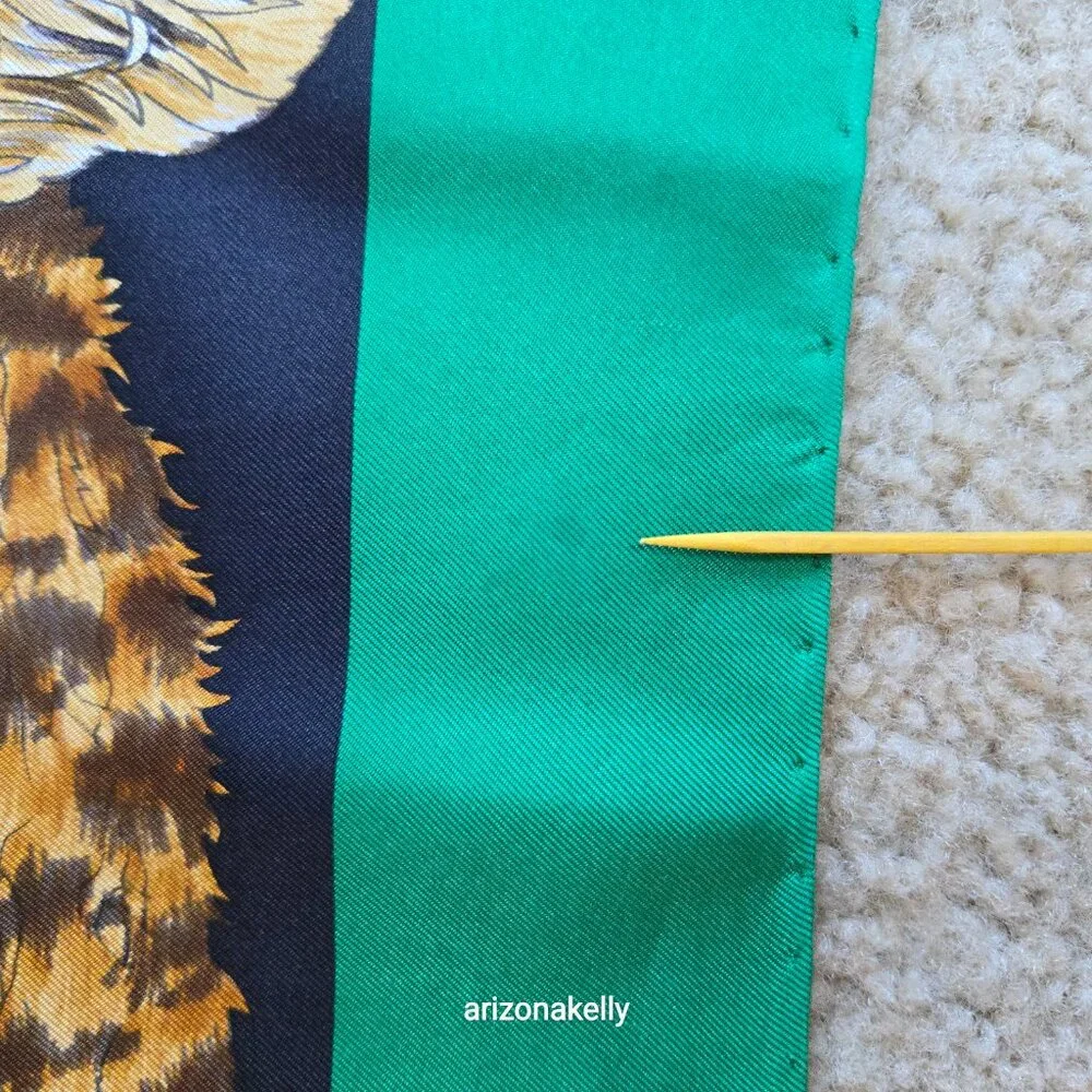 Salvatore Ferragamo Silk Carré Scarf Big Cats, Fox, Bird in Floral Style Jungle